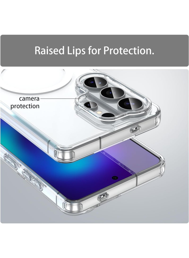 غطاء هاتف سامسونج جالاكسي S26 ألترا، لهاتف سامسونج جالاكسي S26 ألترا 5G 2026 | شفاف غير مصفر | يدعم الشحن اللاسلكي | حماية ضد الصدمات (شفاف) - Image 3